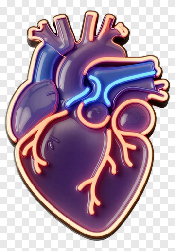 Neon Heart Illustration PNG