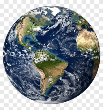 Earth Globe With Visible Continents And Oceans PNG