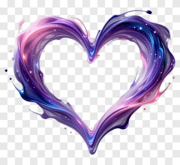 Colorful Heart Shape With Swirling Colors PNG