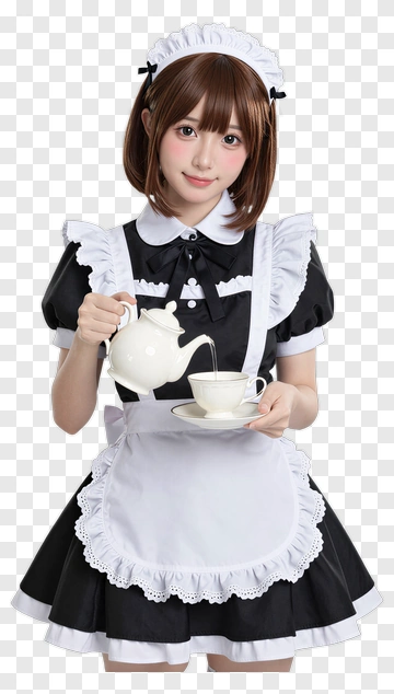 Maid Serving Tea PNG