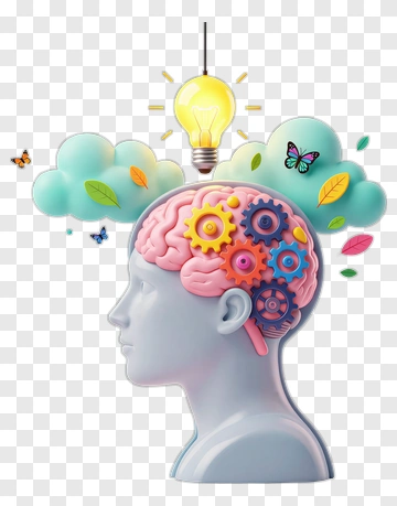 Creative Brain Concept With Gears And Lightbulb PNG