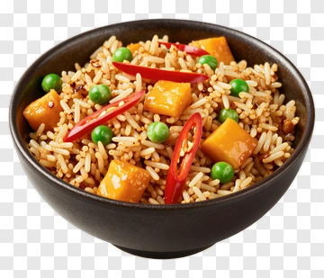 Bowl Of Fried Rice With Vegetables PNG
