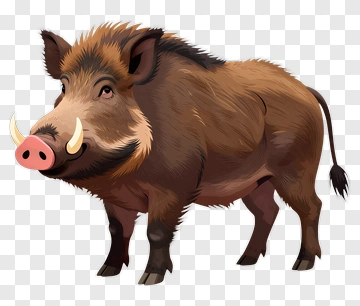 Cartoon Wild Boar PNG