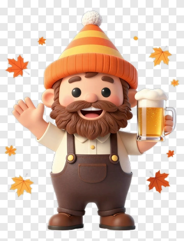 Cartoon Gnome Holding A Beer Mug PNG
