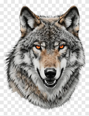 Realistic Wolf Head With Intense Eyes PNG