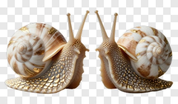 Decorative Snails With Shells PNG