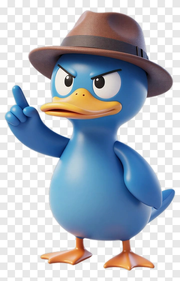 Cartoon Duck Wearing A Hat PNG