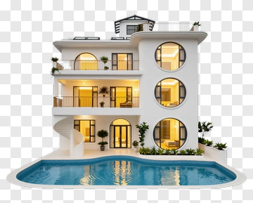 Modern House With Swimming Pool PNG
