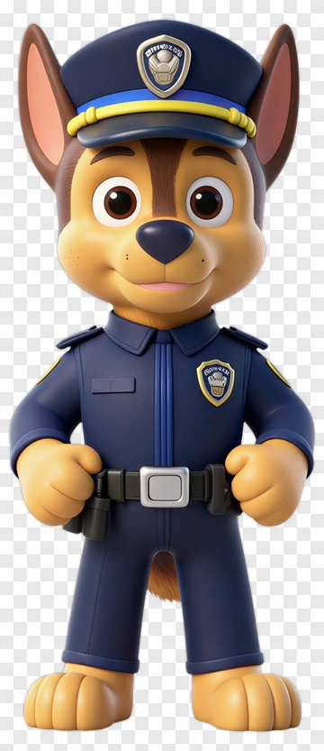 Police Dog Character In Uniform PNG