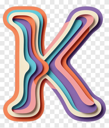 Colorful Layered Letter K PNG