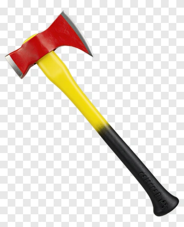 Axe With Yellow And Black Handle PNG