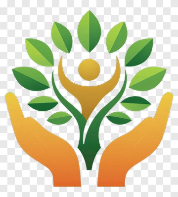 Human Figure Surrounded By Green Leaves And Hands PNG