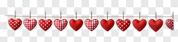 Red Hearts On A String PNG