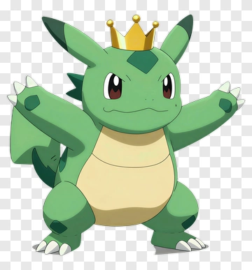 Cartoon Pokémon Character With Crown PNG