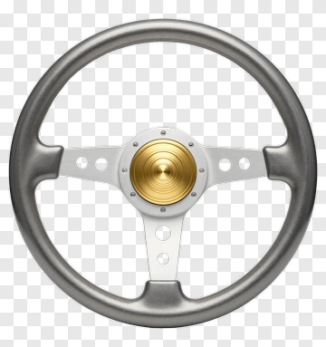Steering Wheel With Gold Center PNG