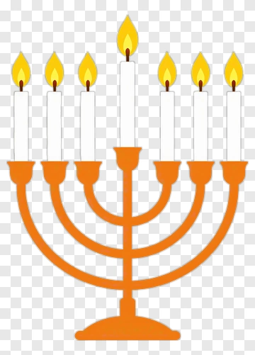 Menorah With Lit Candles PNG