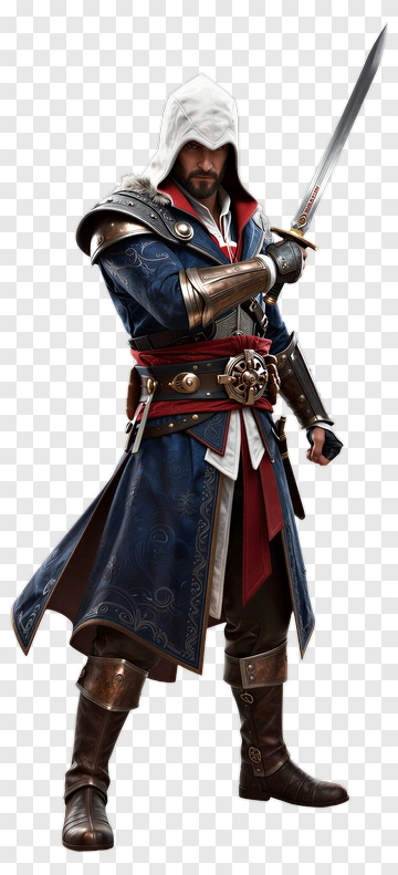 Assassin Character Holding A Sword PNG