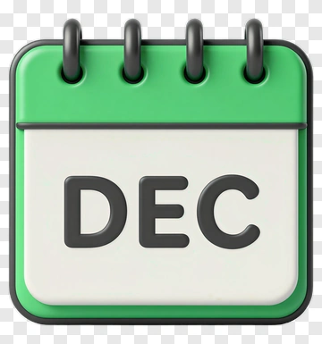 December Calendar Page PNG