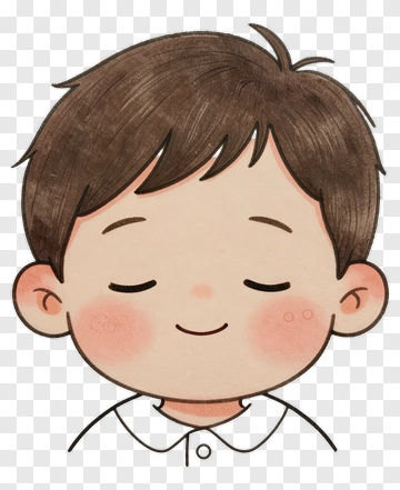 Smiling Boy With Closed Eyes PNG