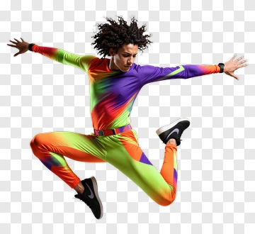 Colorful Dancer Jumping PNG