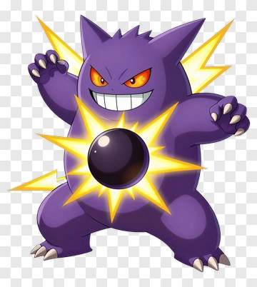 Gengar With Shadow Ball Attack PNG
