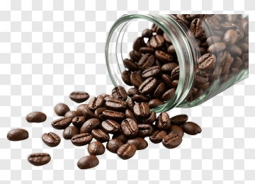 Coffee Beans Spilling From A Glass Jar PNG
