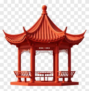Red Chinese Pavilion PNG