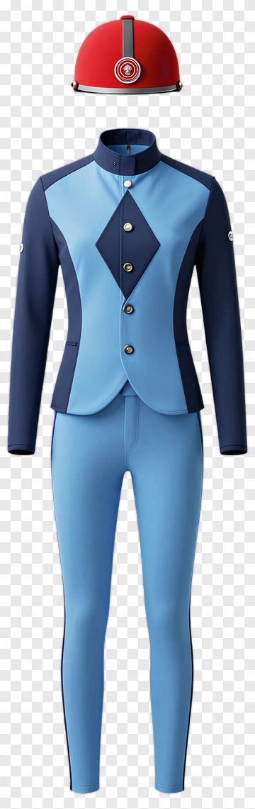 Equestrian Riding Outfit With Red Helmet PNG