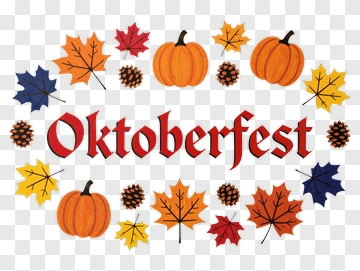 Oktoberfest Celebration With Pumpkins And Autumn Leaves PNG