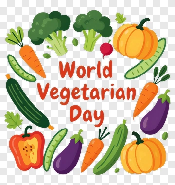 World Vegetarian Day Celebration With Vegetables PNG