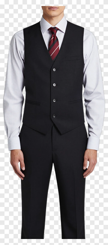 Businessman In A Black Vest And Red Tie PNG