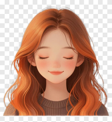 Smiling Young Woman With Wavy Hair PNG