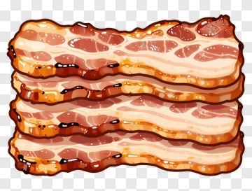 Cartoon Bacon Strips PNG