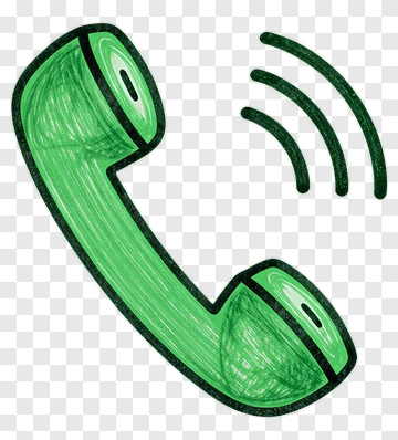 Green Telephone Receiver With Sound Waves PNG