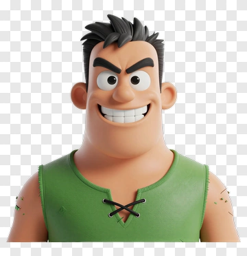3D Cartoon Character With A Grin PNG