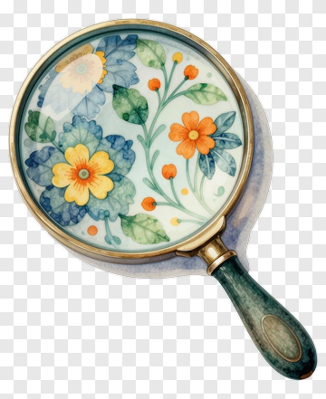 Floral Magnifying Glass PNG