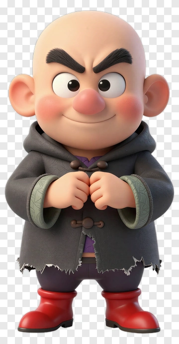 Cartoon Character With A Black Coat And Red Boots PNG
