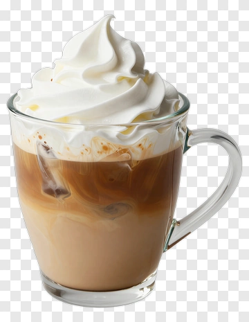 Iced Coffee With Whipped Cream PNG
