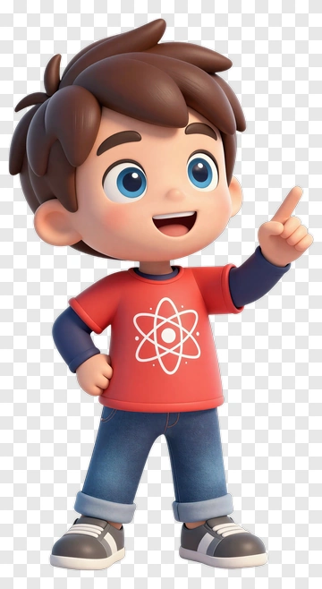 Cartoon Boy Pointing With Excitement PNG