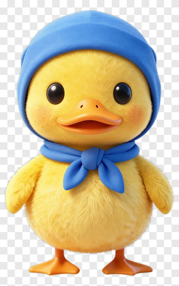 Cute Cartoon Duckling Wearing A Blue Hat PNG