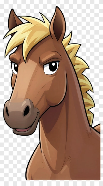 Cartoon Horse With Blonde Mane PNG