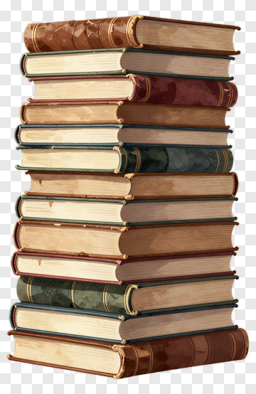 Stack Of Vintage Books PNG