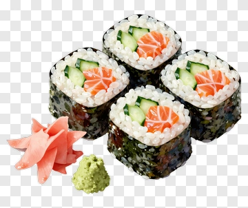 Sushi Rolls With Wasabi And Pickled Ginger PNG
