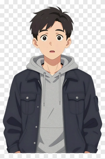 Surprised Boy In Casual Jacket PNG