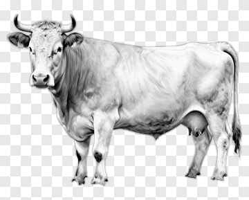 Realistic White Cow PNG
