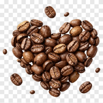 Heart Shaped Coffee Beans PNG