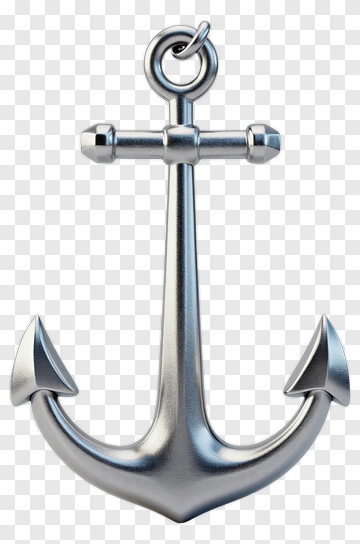 3D Silver Anchor PNG