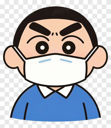 Cartoon Character Wearing A Face Mask PNG