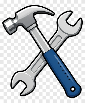 Cartoon Hammer And Wrench Crossed PNG