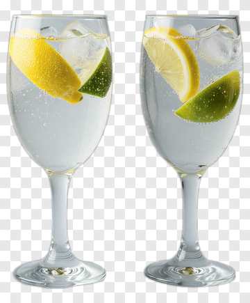 Glasses Of Water With Lemon And Lime Slices PNG